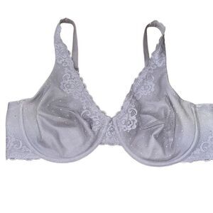 Lilyette Ladies Size 42C Lilac Lace Adjustable Straps Minimizer Underwire Bra